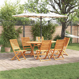 Garden Dining Set Folding 7 pcs Brown Solid acacia wood