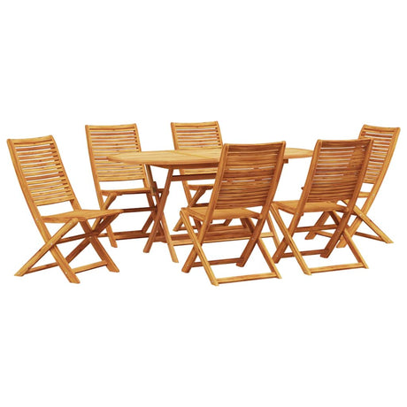 Garden Dining Set Folding 7 pcs Brown Solid acacia wood
