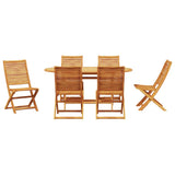 Garden Dining Set Folding 7 pcs Brown Solid acacia wood