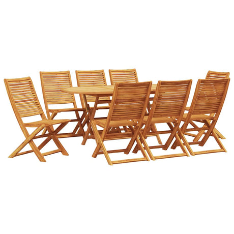 Garden Dining Set Folding 9 pcs Brown Solid acacia wood