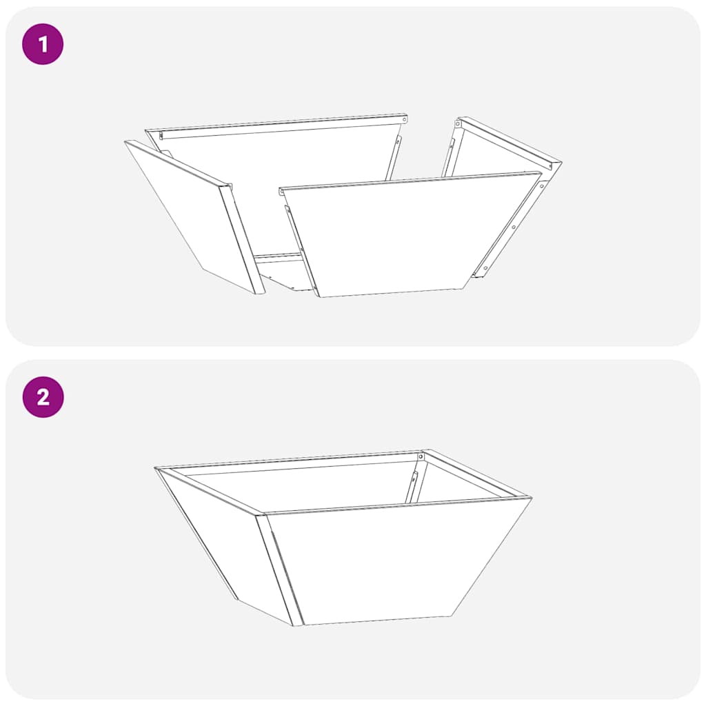 Garden Bowl Planter Black 35 x 35 x 15 cm Steel
