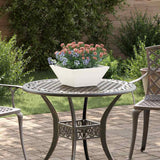 Garden Bowl Planter White 35 x 35 x 15 cm Steel
