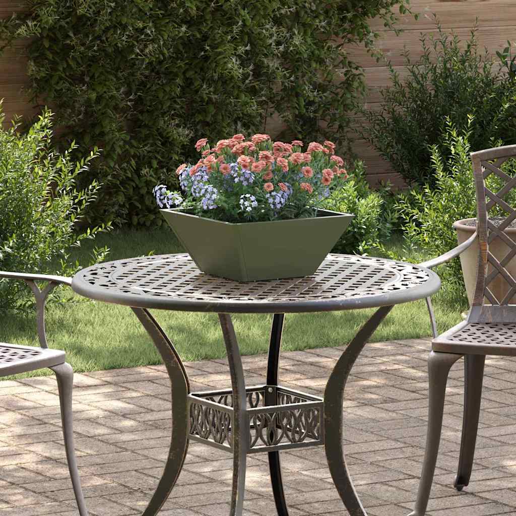 Garden Bowl Planter Olive green 35 x 35 x 15 cm Steel
