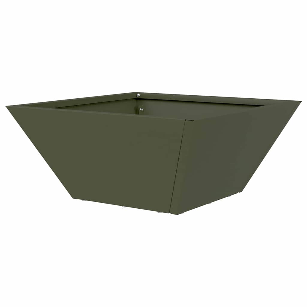 Garden Bowl Planter Olive green 35 x 35 x 15 cm Steel