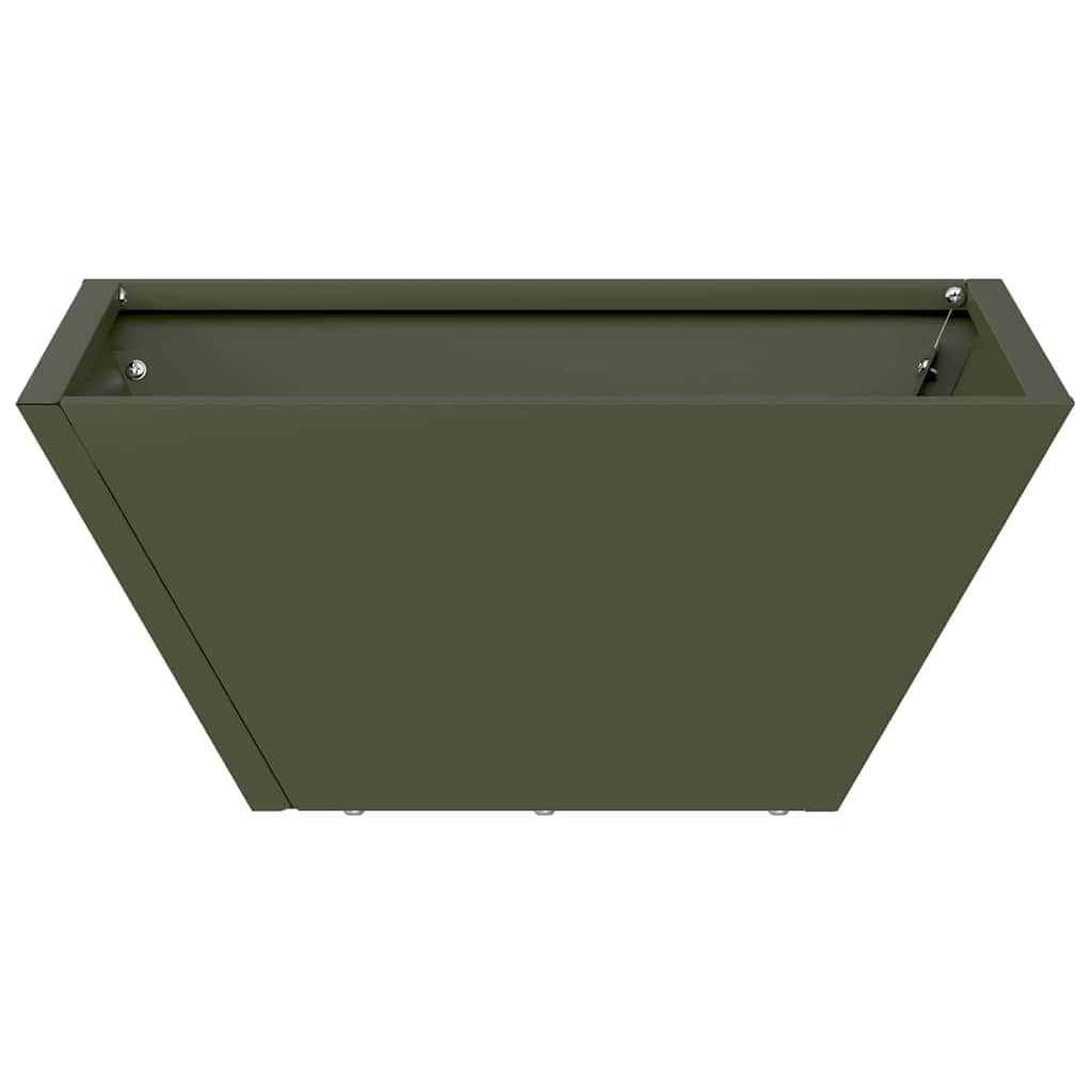 Garden Bowl Planter Olive green 35 x 35 x 15 cm Steel