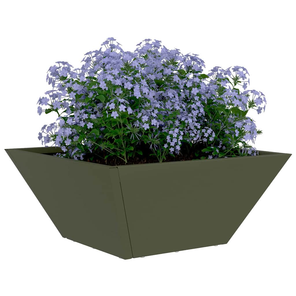 Garden Bowl Planter Olive green 35 x 35 x 15 cm Steel