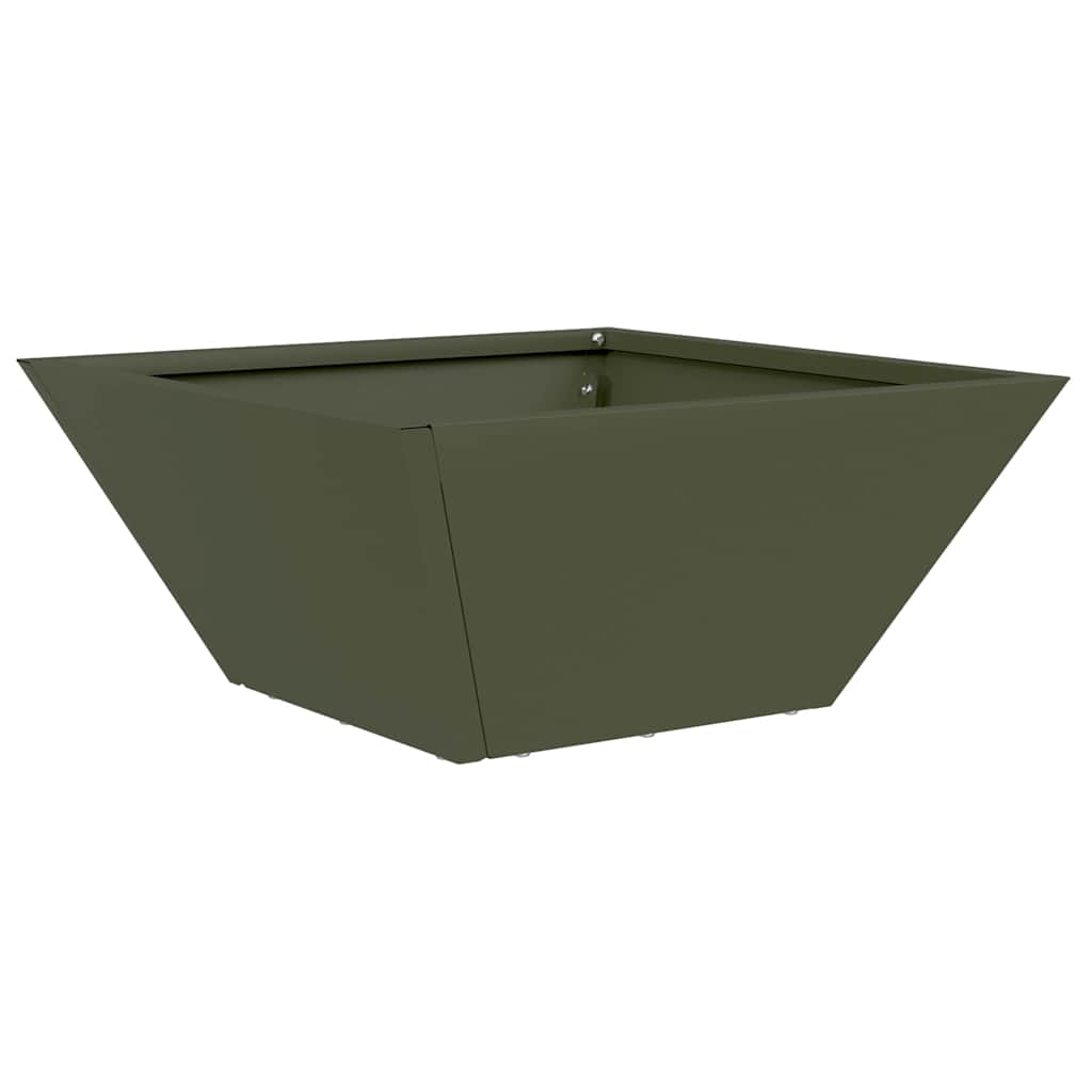 Garden Bowl Planter 5 pcs Olive green 35 x 35 x 15 cm Steel