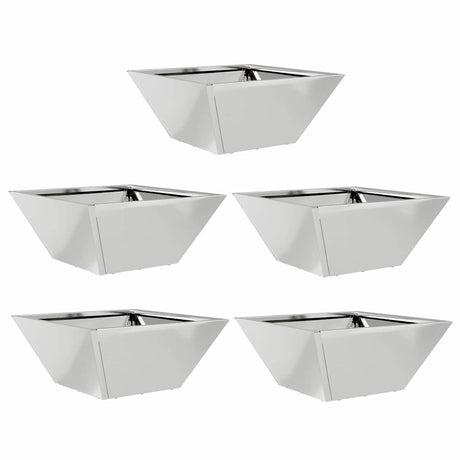 Garden Bowl Planter 5 pcs Silver 35 x 35 x 15 cm