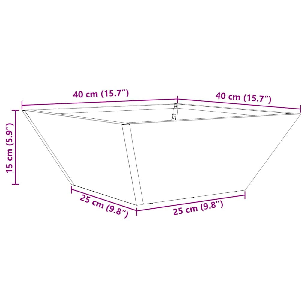 Garden Bowl Planter Black 40 x 40 x 15 cm Steel