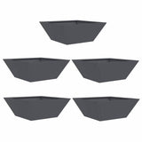 Garden Bowl Planter 5 pcs Anthracite 40 x 40 x 15 cm Steel