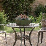 Garden Bowl Planter Olive green 40 x 40 x 15 cm Steel
