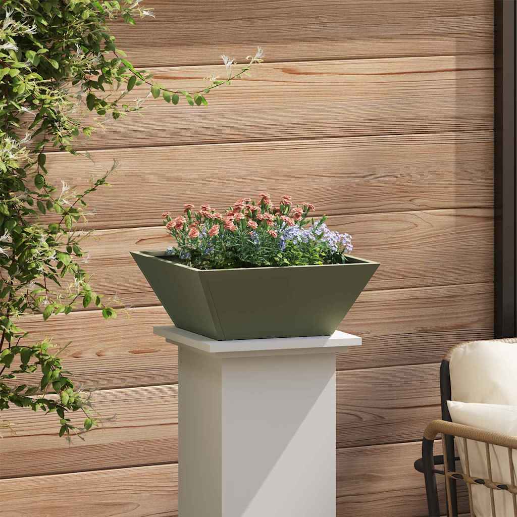 Garden Bowl Planter Olive green 40 x 40 x 15 cm Steel