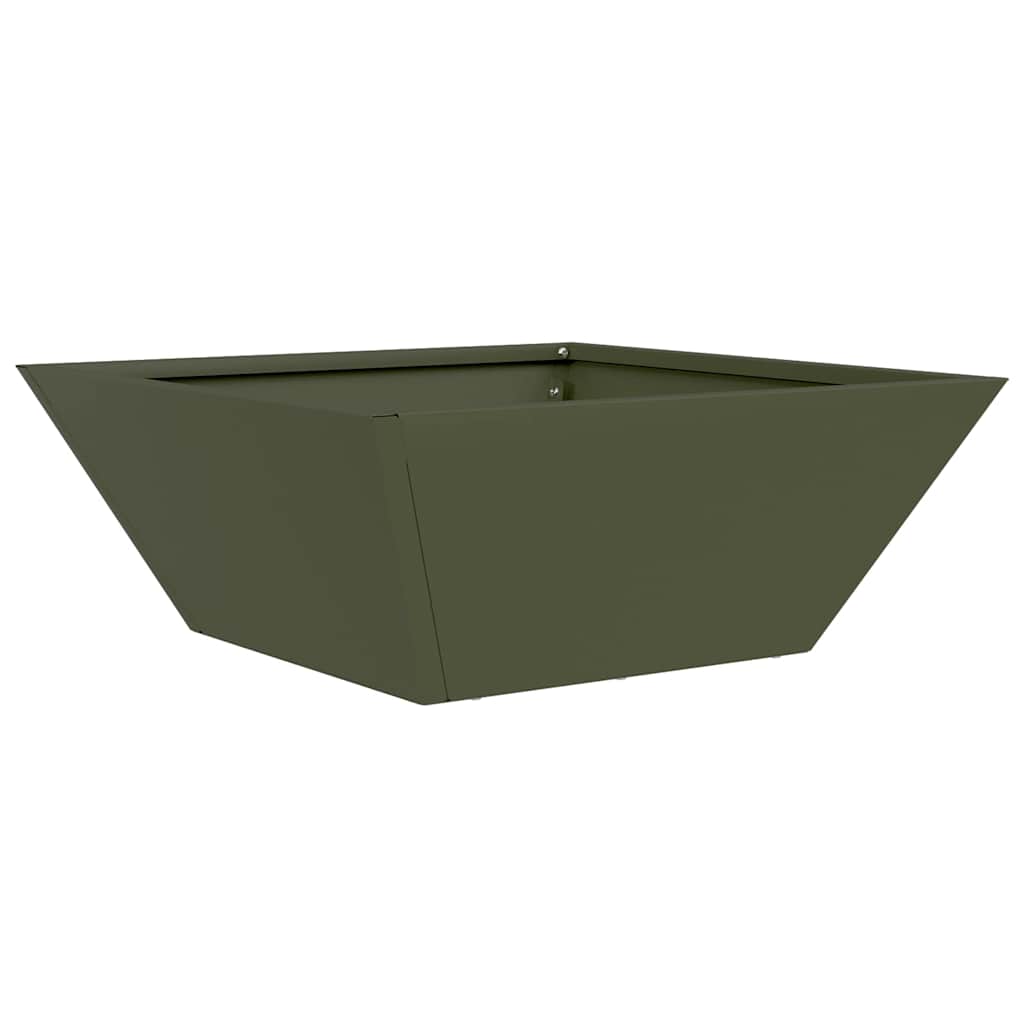 Garden Bowl Planter Olive green 40 x 40 x 15 cm Steel