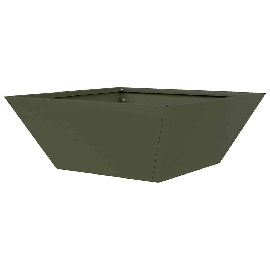 Garden Bowl Planter Olive green 40 x 40 x 15 cm Steel
