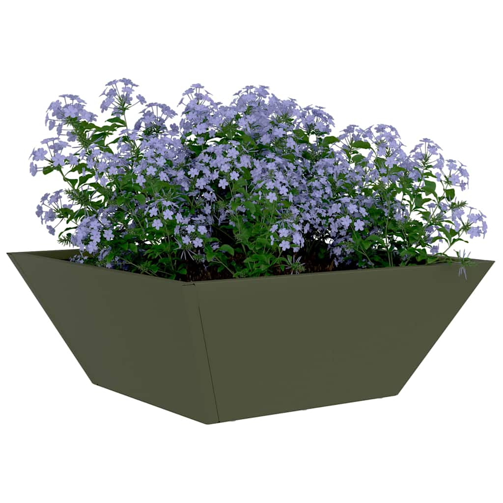 Garden Bowl Planter Olive green 40 x 40 x 15 cm Steel