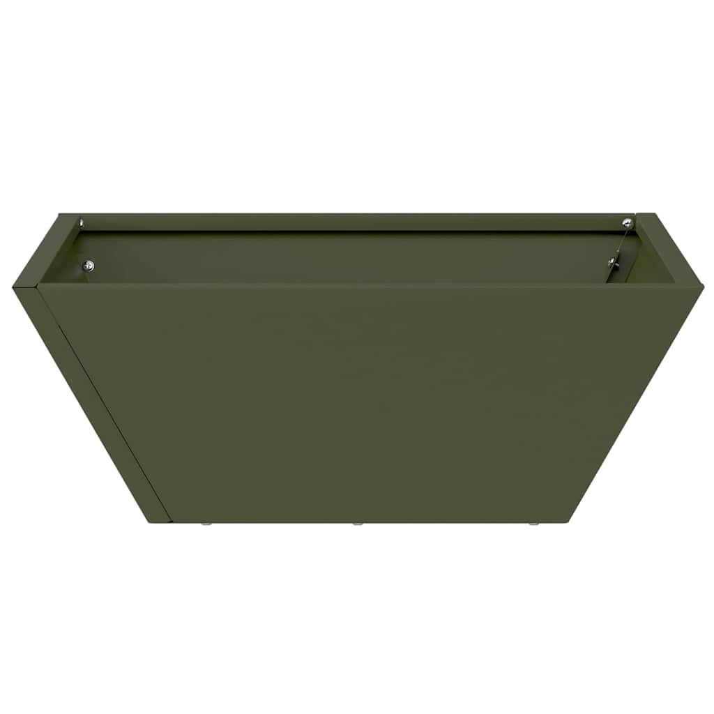 Garden Bowl Planter Olive green 40 x 40 x 15 cm Steel