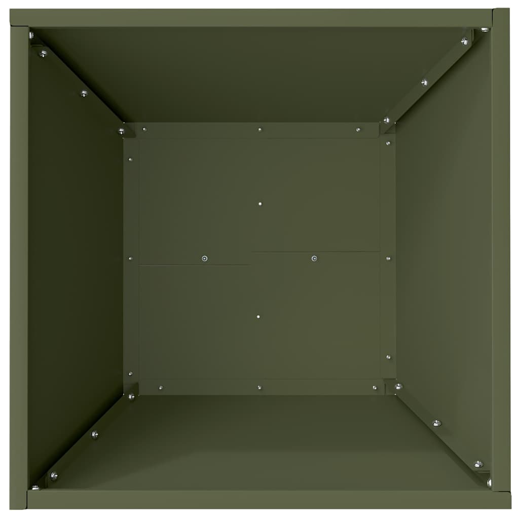 Garden Bowl Planter Olive green 40 x 40 x 15 cm Steel