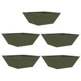 Garden Bowl Planter 5 pcs Olive green 40 x 40 x 15 cm Steel