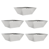 Garden Bowl Planter 5 pcs Silver 40 x 40 x 15 cm