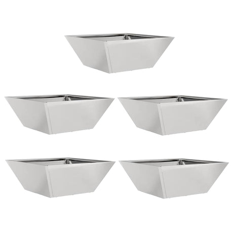 Garden Bowl Planter 5 pcs Silver 40 x 40 x 15 cm
