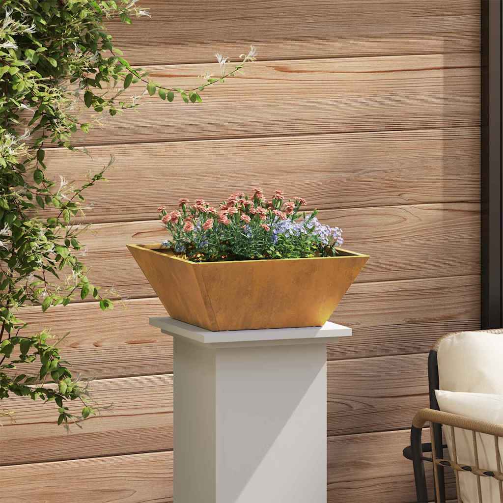 Garden Bowl Planter Rusty 40 x 40 x 15 cm Weathering steel