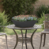 Garden Bowl Planter Black 50 x 50 x 15 cm Steel