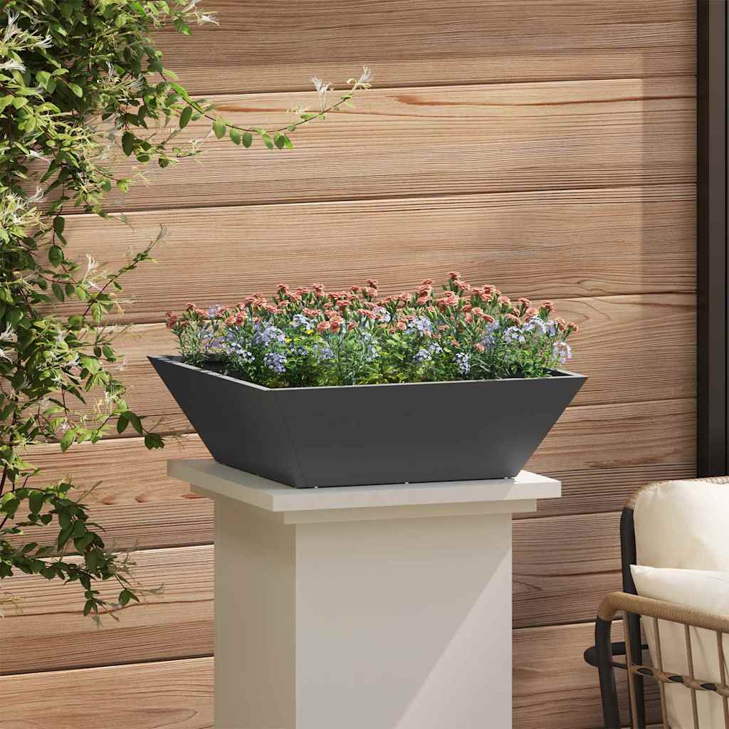 Garden Bowl Planter 5 pcs Black 50 x 50 x 15 cm Steel