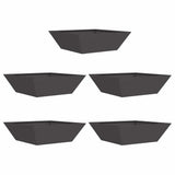 Garden Bowl Planter 5 pcs Black 50 x 50 x 15 cm Steel