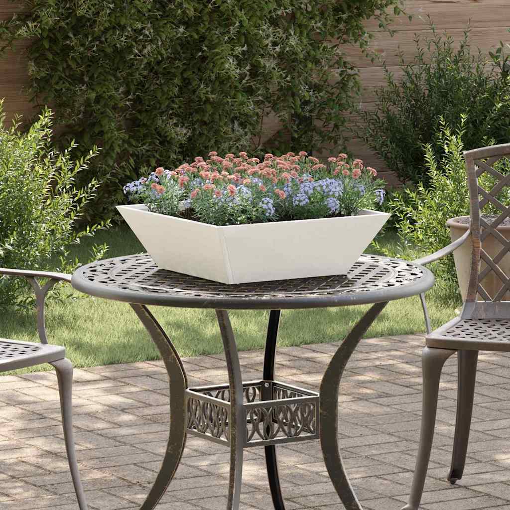 Garden Bowl Planter White 50 x 50 x 15 cm Steel