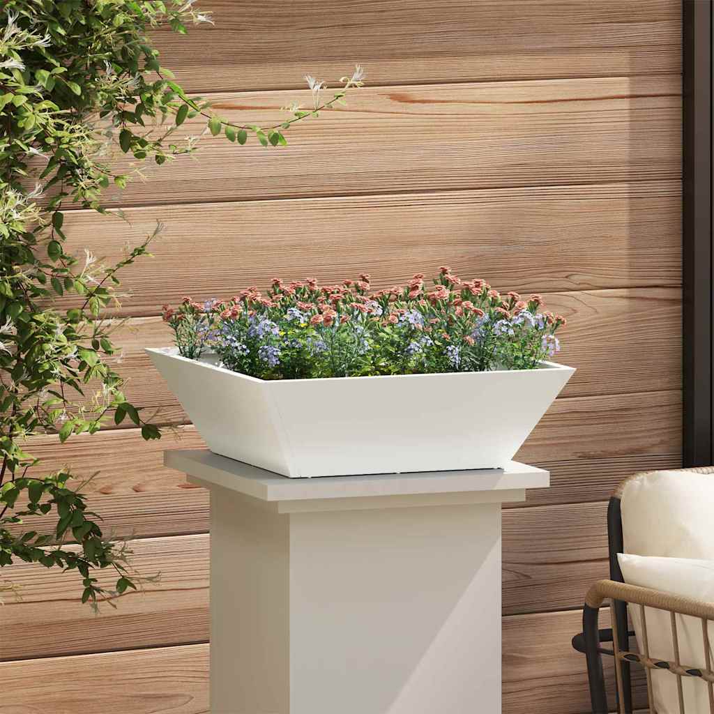 Garden Bowl Planter White 50 x 50 x 15 cm Steel