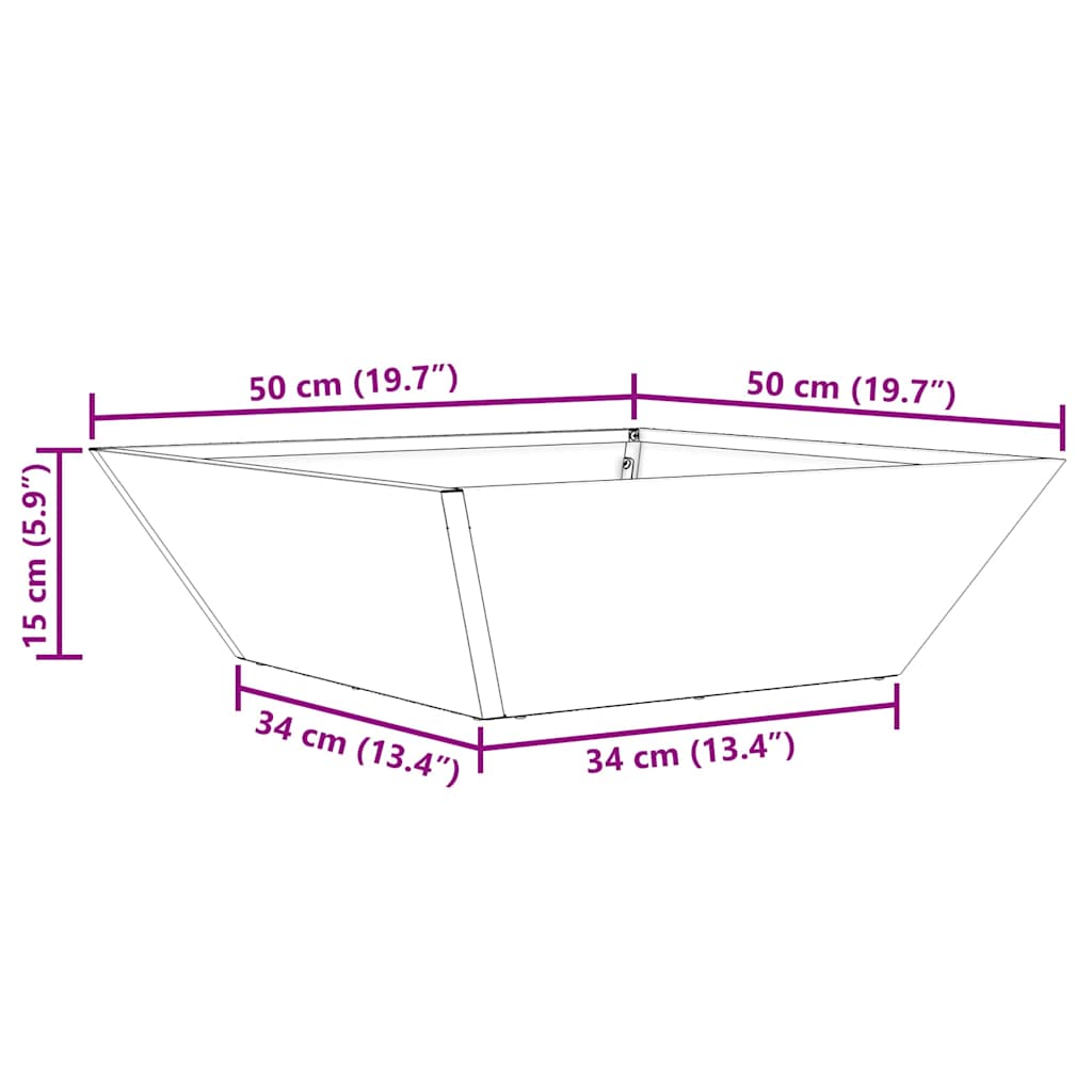 Garden Bowl Planter White 50 x 50 x 15 cm Steel