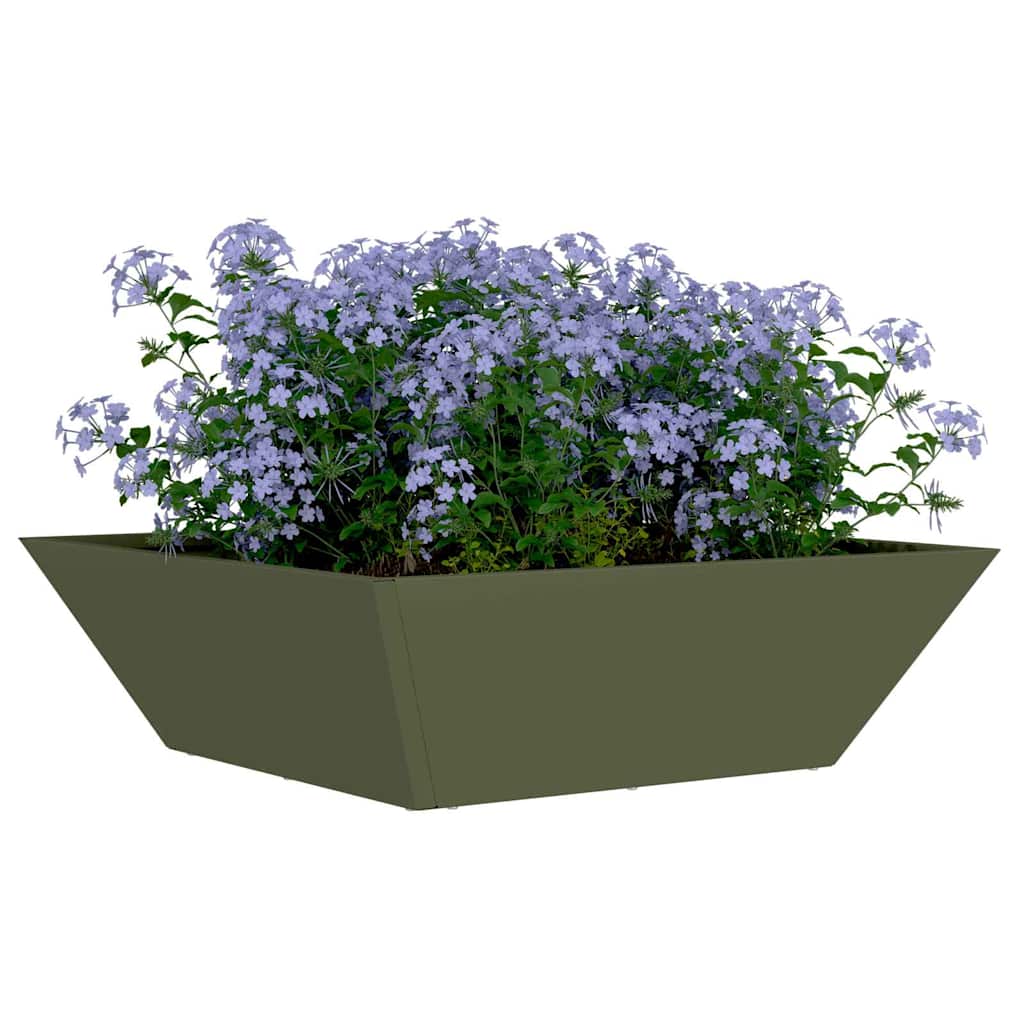 Garden Bowl Planter Olive green 50 x 50 x 15 cm Steel