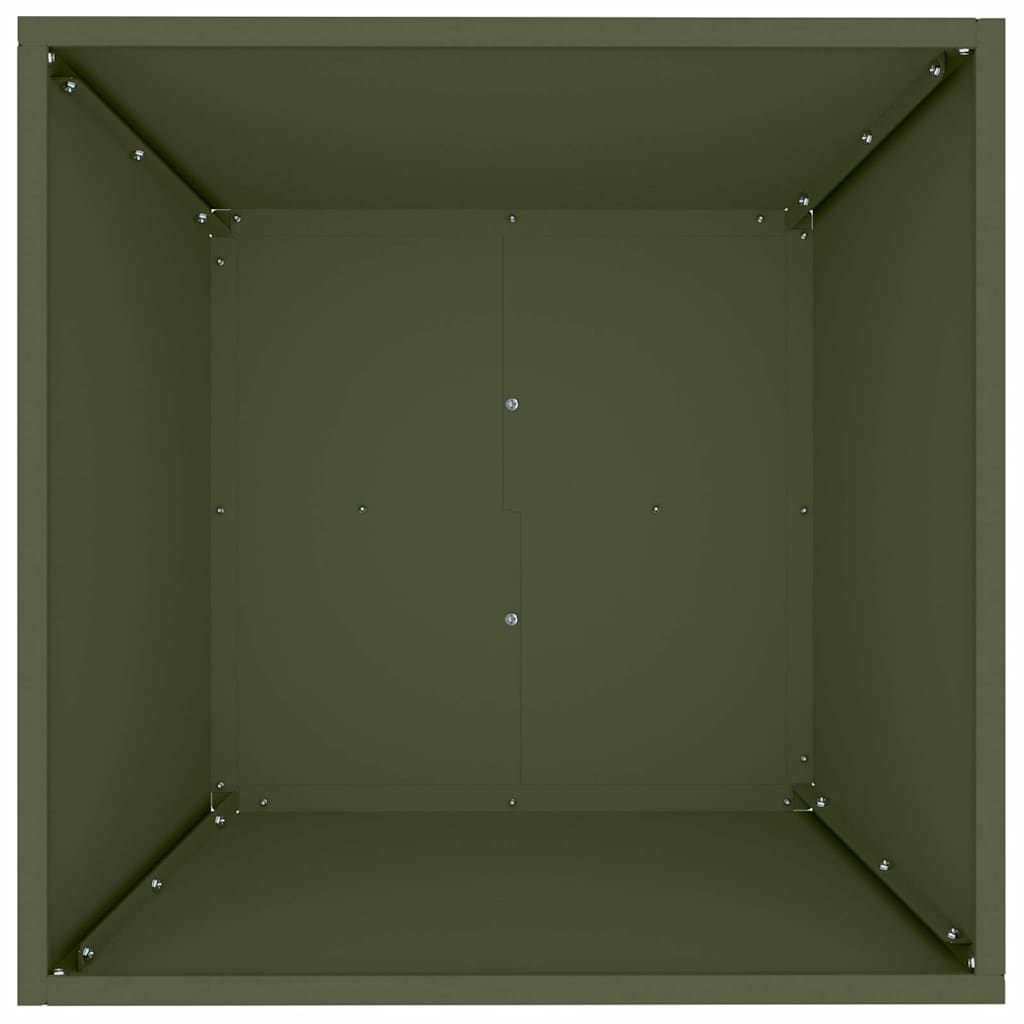 Garden Bowl Planter Olive green 50 x 50 x 15 cm Steel