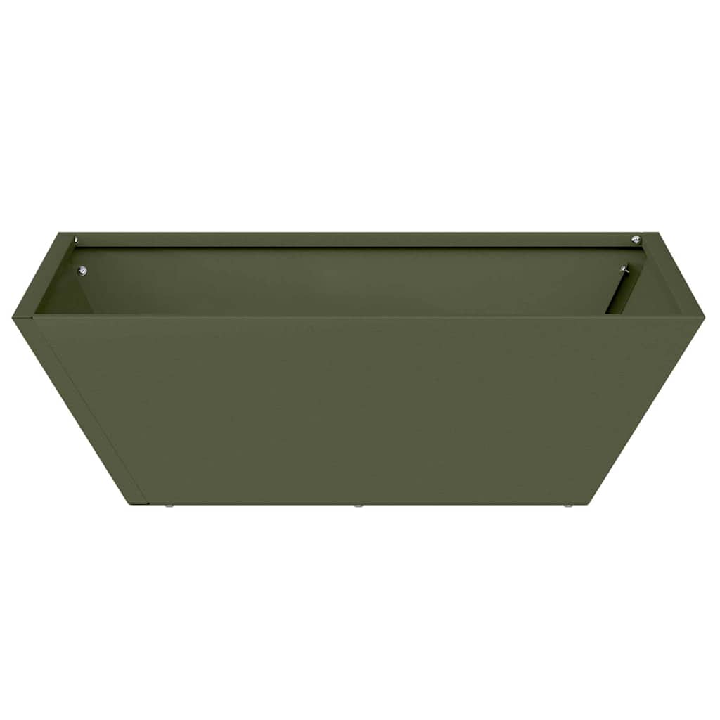 Garden Bowl Planter 5 pcs Olive green 50 x 50 x 15 cm Steel