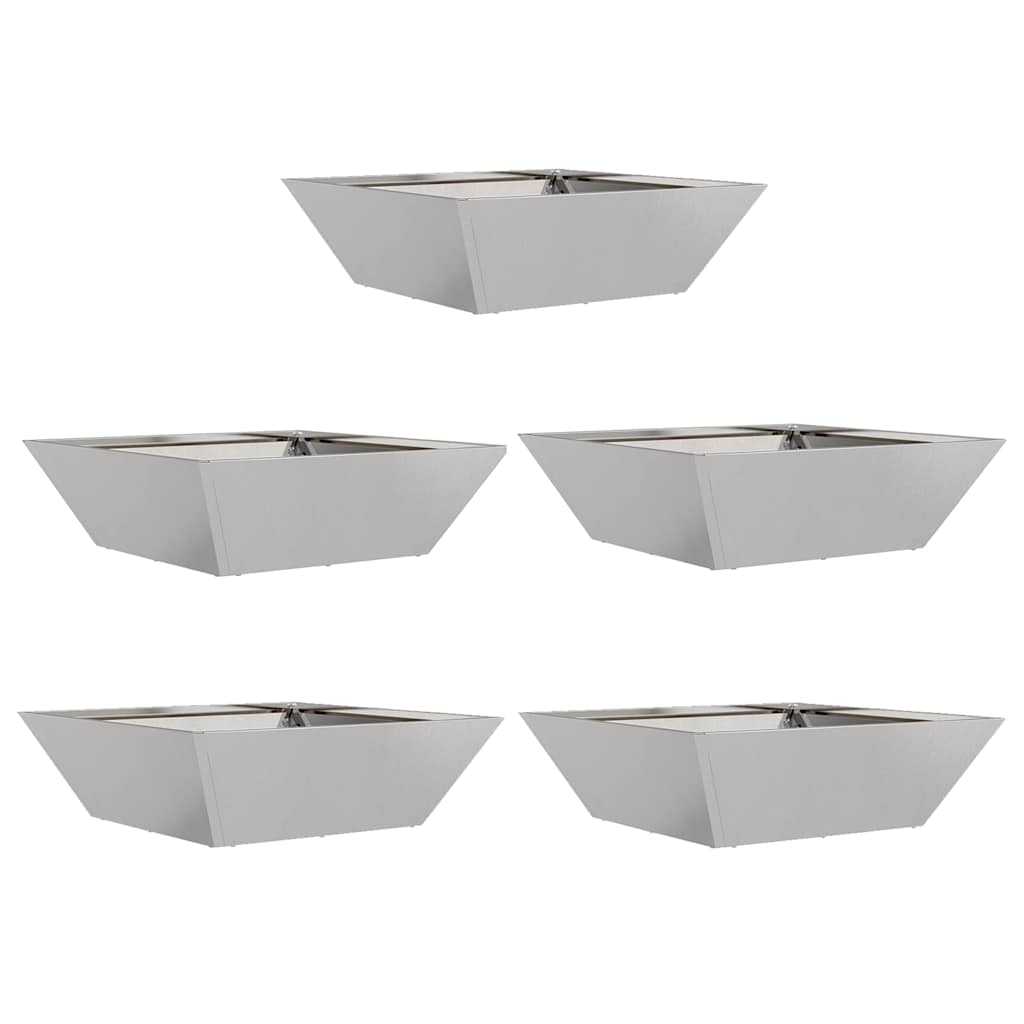 Garden Bowl Planter 5 pcs Silver 50 x 50 x 15 cm