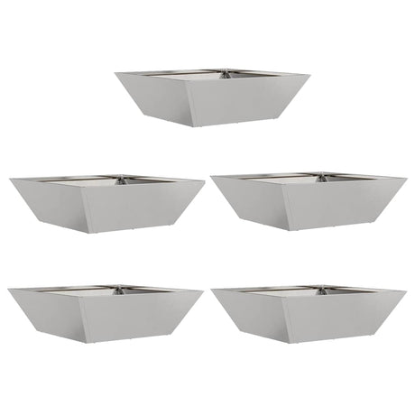 Garden Bowl Planter 5 pcs Silver 50 x 50 x 15 cm