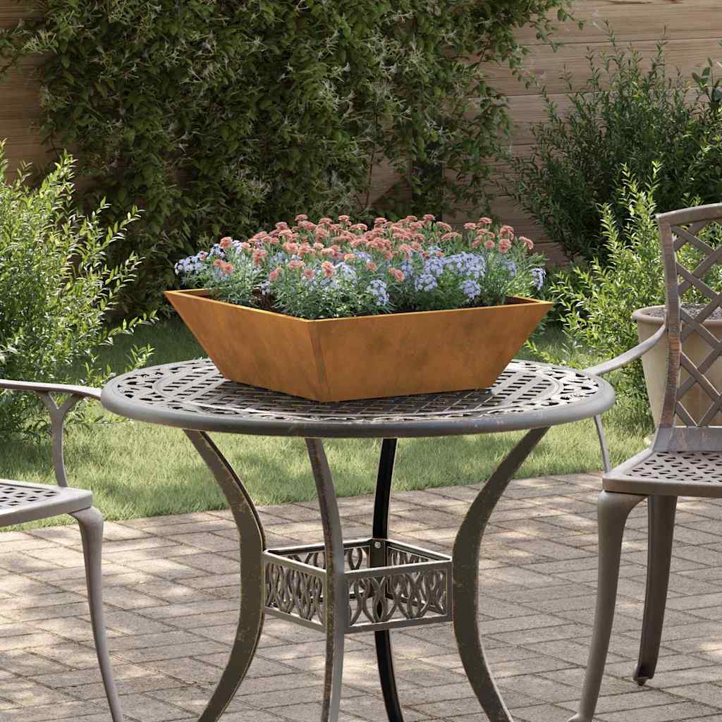 Garden Bowl Planter Rusty 50 x 50 x 15 cm Weathering steel
