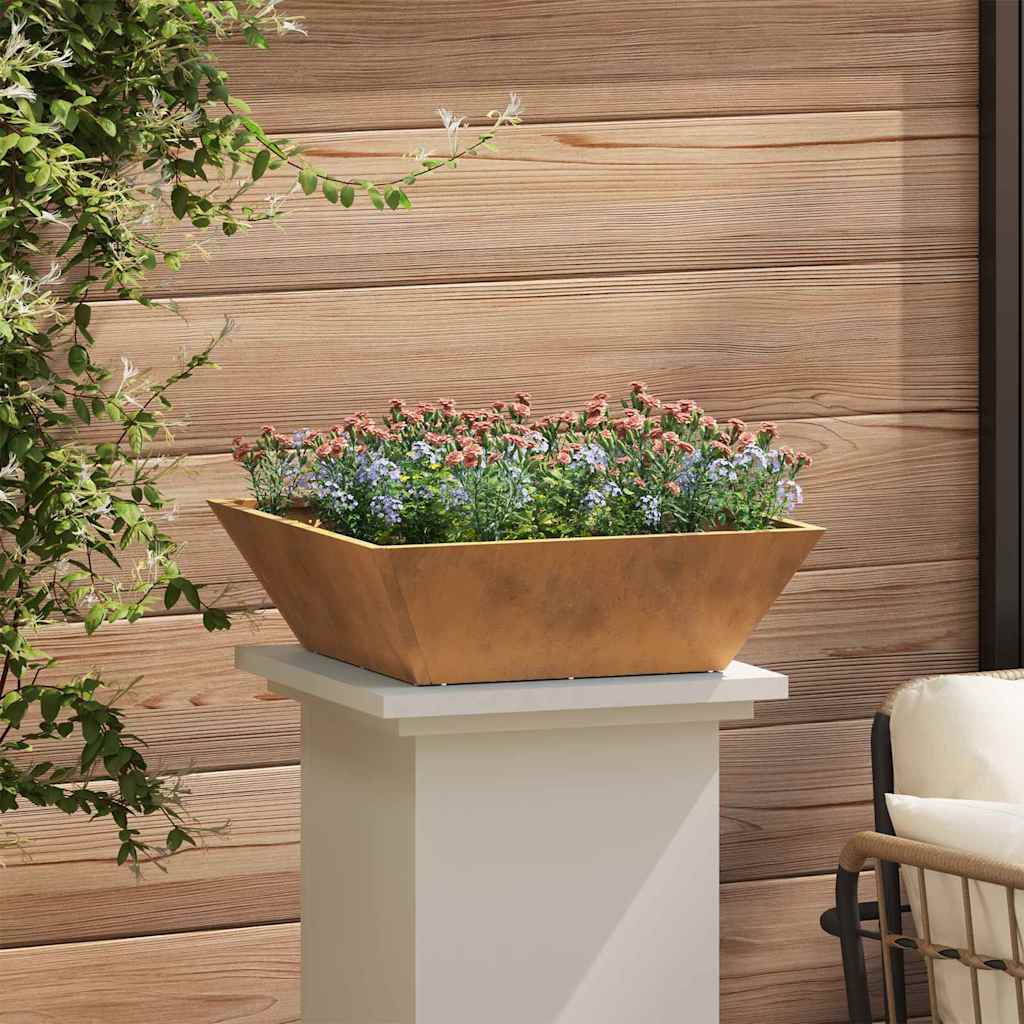 Garden Bowl Planter Rusty 50 x 50 x 15 cm Weathering steel
