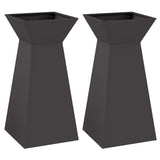 Pillar Planter 2 pcs Black 35 x 35 x 73 cm Steel