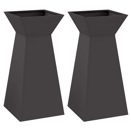 Pillar Planter 2 pcs Black 35 x 35 x 73 cm Steel