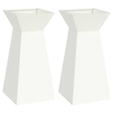 Pillar Planter 2 pcs White 35 x 35 x 73 cm Steel