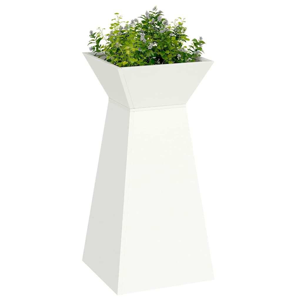 Pillar Planter 2 pcs White 35 x 35 x 73 cm Steel