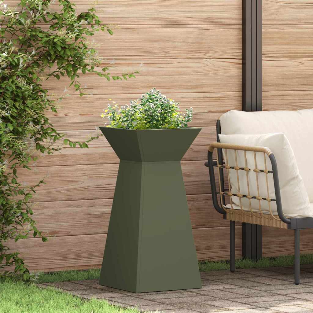 Pillar Planter Olive 35 x 35 x 73 cm Steel