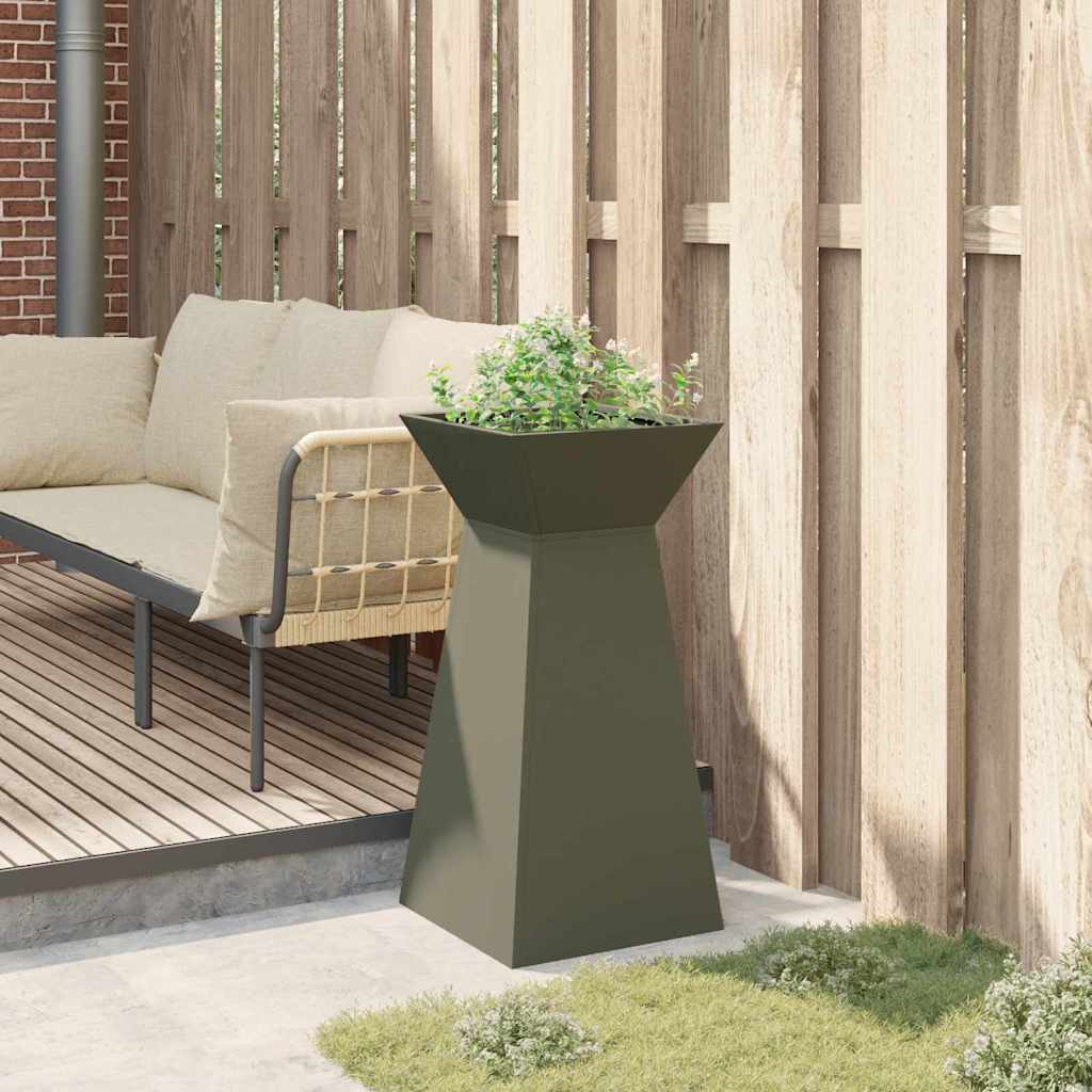 Pillar Planter Olive 35 x 35 x 73 cm Steel