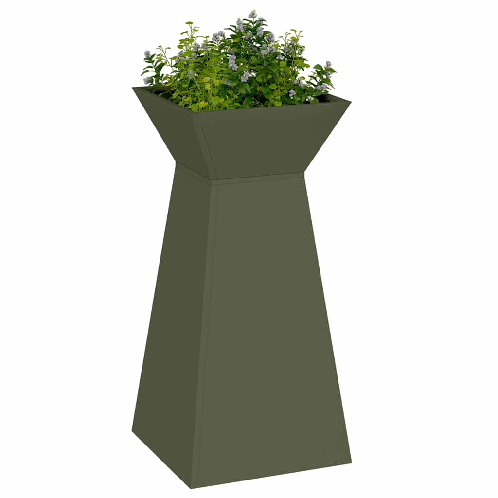 Pillar Planter Olive 35 x 35 x 73 cm Steel