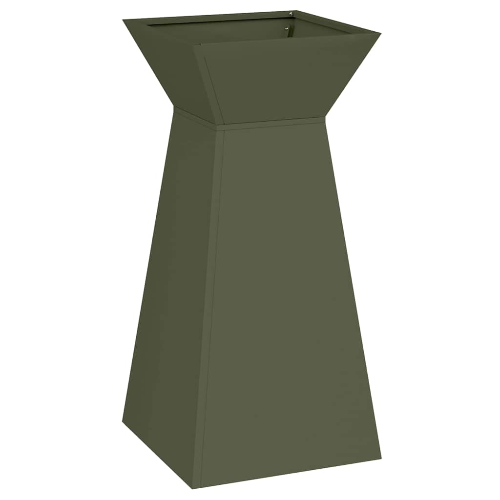 Pillar Planter 2 pcs Olive 35 x 35 x 73 cm Steel