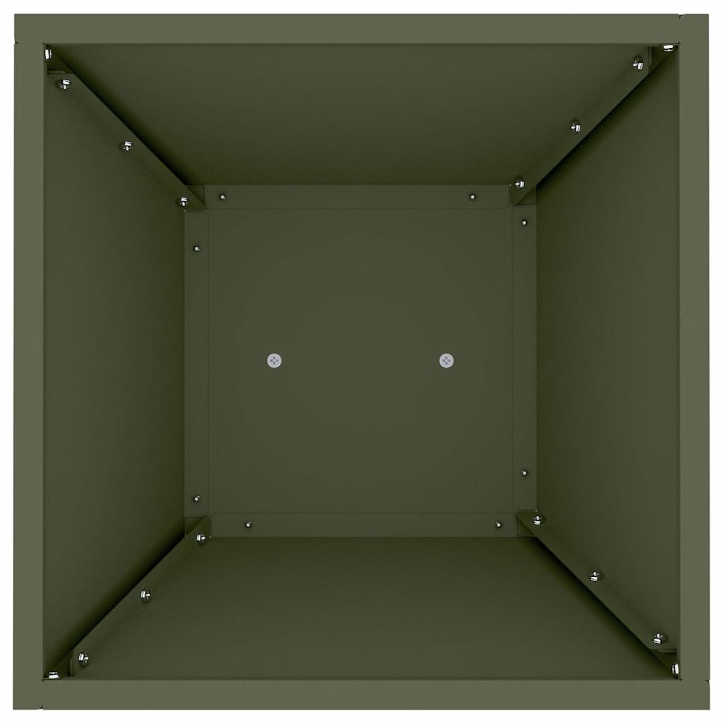 Pillar Planter 2 pcs Olive 35 x 35 x 73 cm Steel