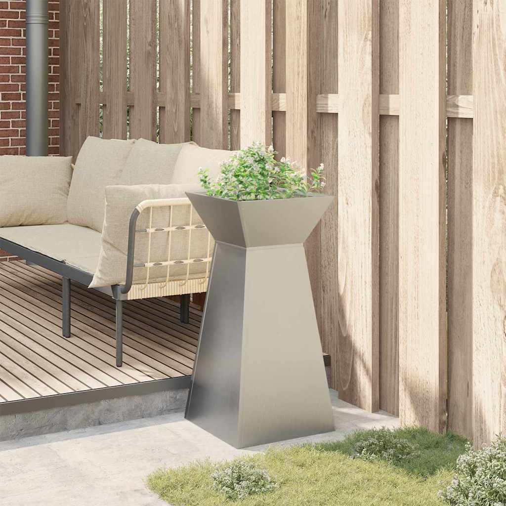 Pillar Planter Silver 35 x 35 x 73 cm Steel