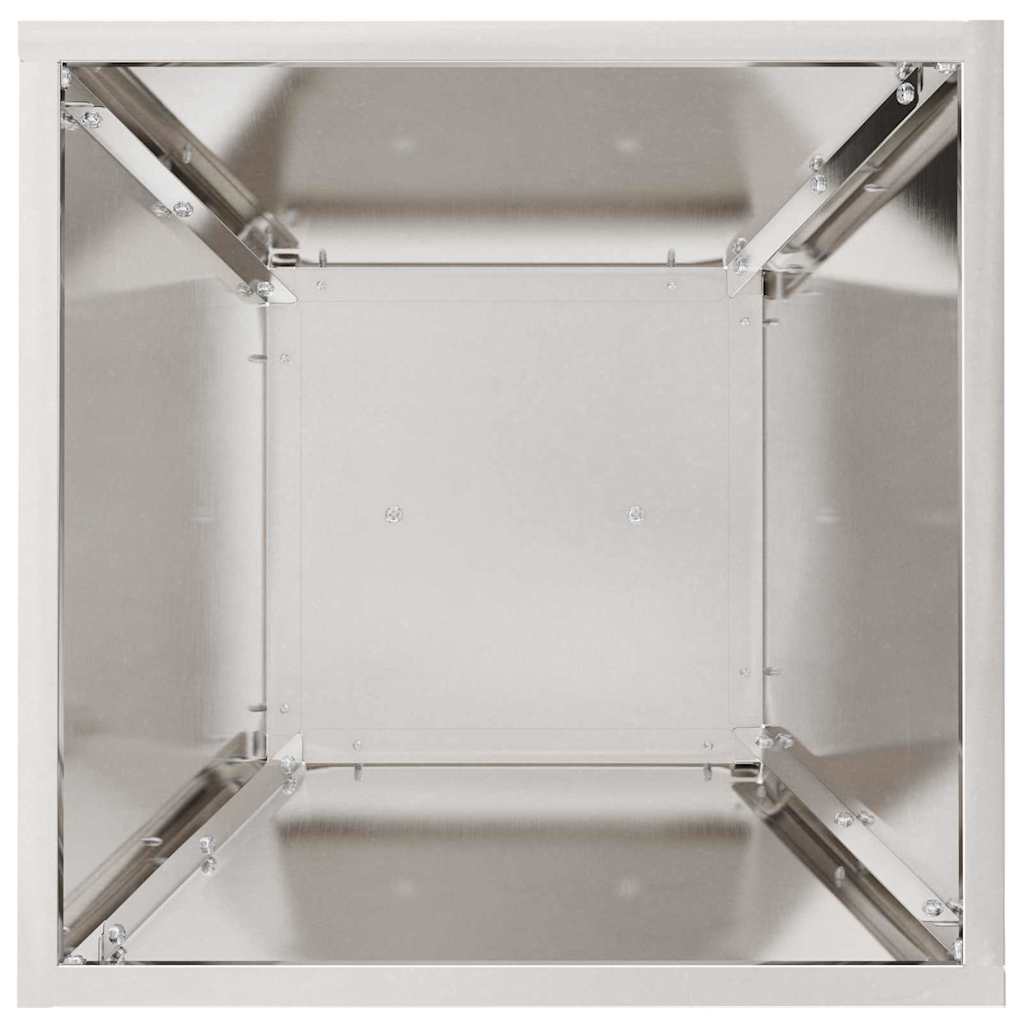 Pillar Planter Silver 35 x 35 x 73 cm Steel