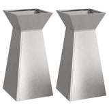 Pillar Planter 2 pcs Silver 35 x 35 x 73 cm Steel